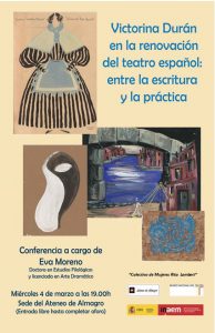 Victorina Durán en la renovación del teatro español: entre la escritura y la práctica @ Sede del Ateneo, Palacio de Los Medrano