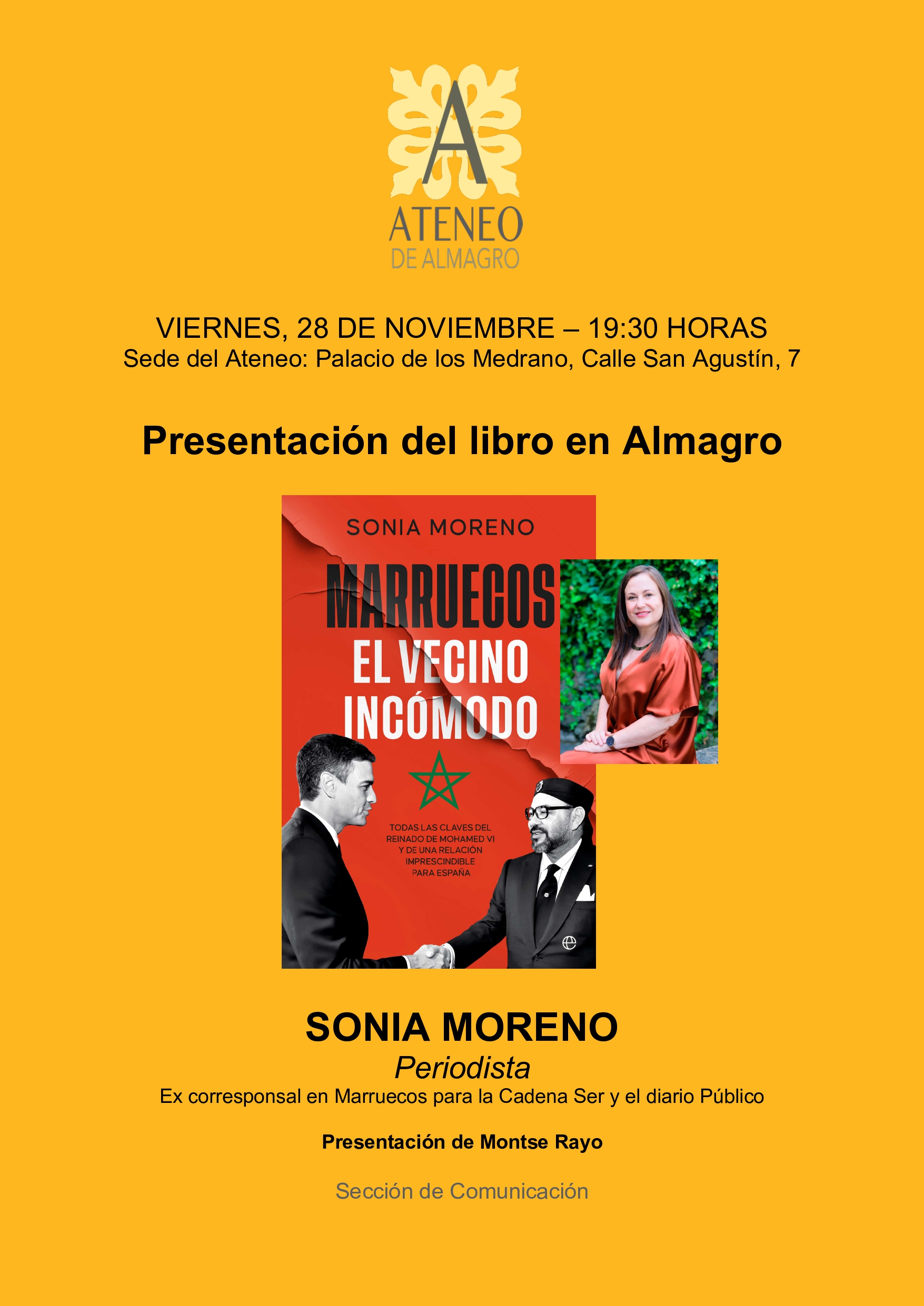 Marruecos: el vecino incómodo - Presentación del libro de Sonia Moreno @ Ateneo de Almagro