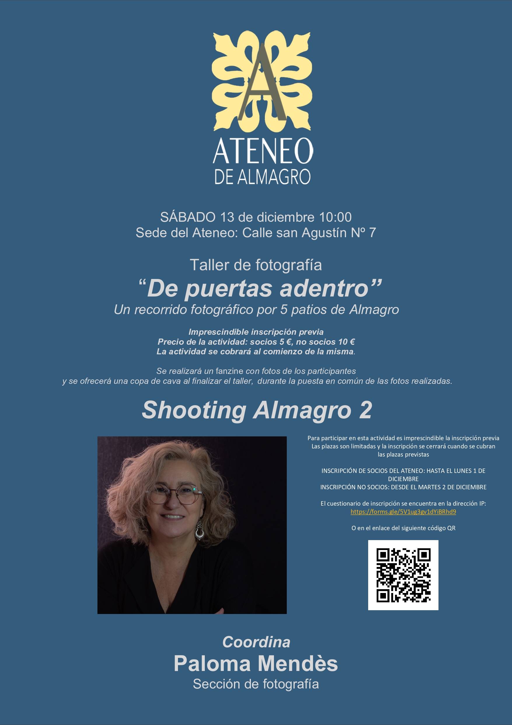 Taller de fotografía "De puertas adentro" : Un recorrido fotográfico por 5 patios de Almagro @ Ateneo de Almagro