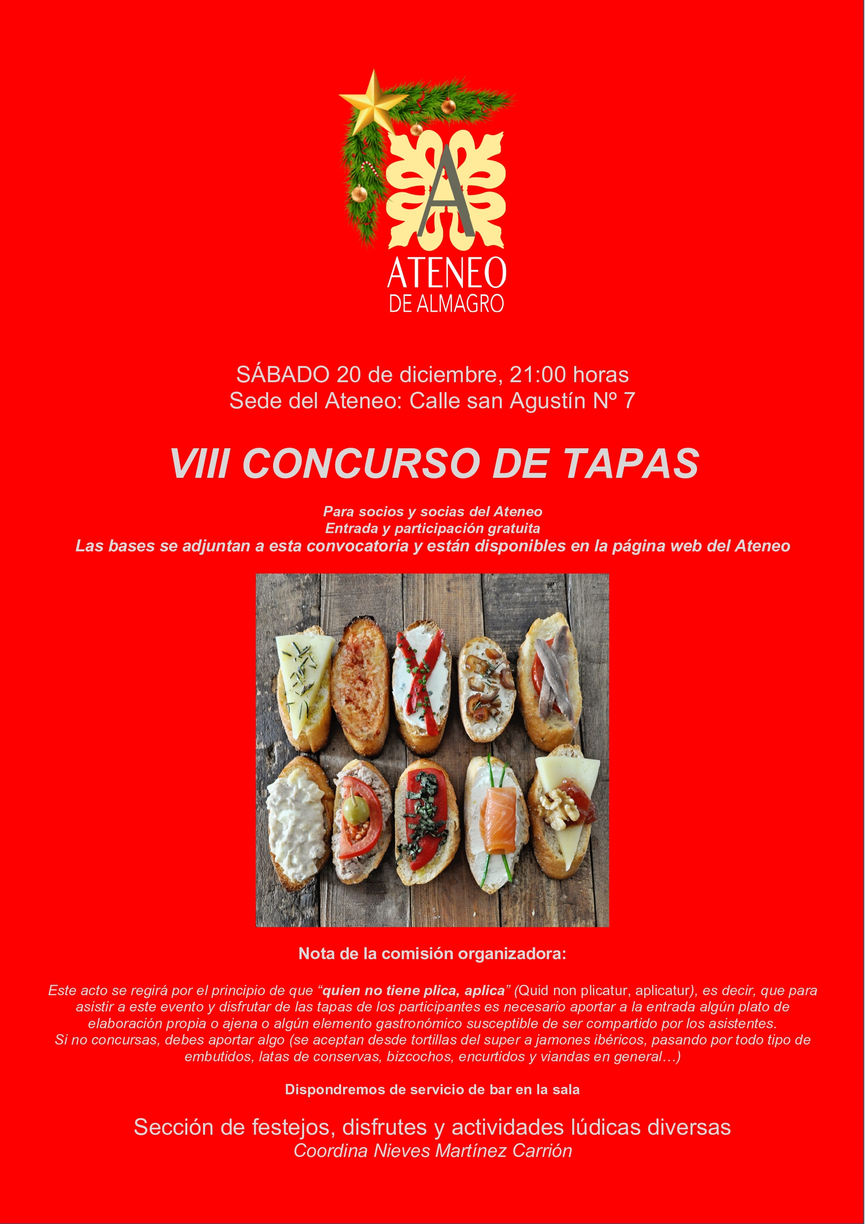CONCURSO DE TAPAS Y ENCUENTRO NAVIDEÑO @ Ateneo de Almagro