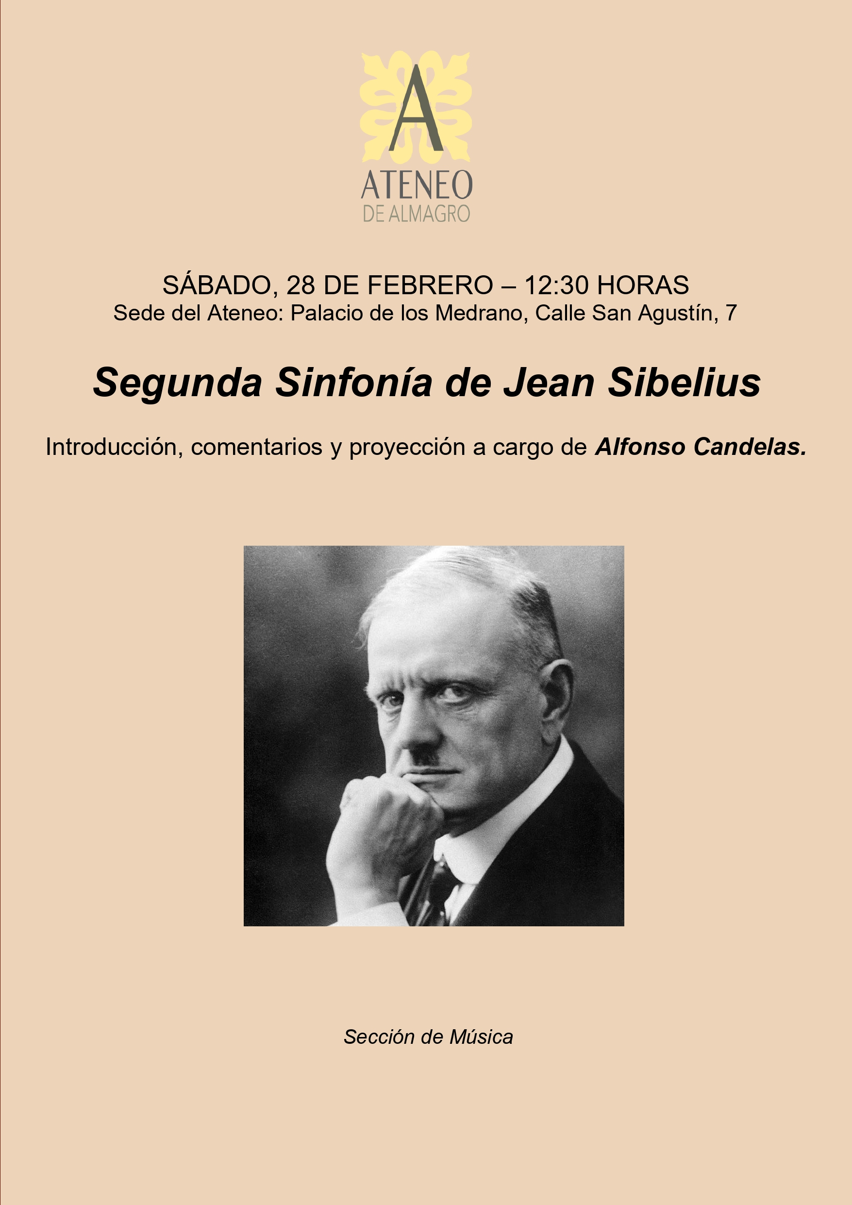 Jean Sibelius: 2ª sinfonía.  Introducción, comentarios y producción a cargo de Alfonso Candelas @ Ateneo de Almagro