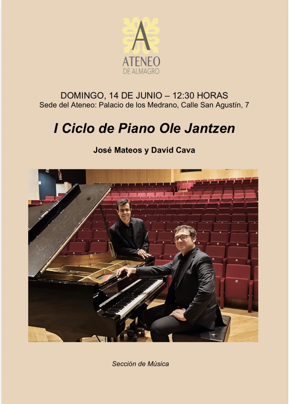 I Ciclo de piano Ole Jantzen: José Mateos y David Cava @ Ateneo de Almagro