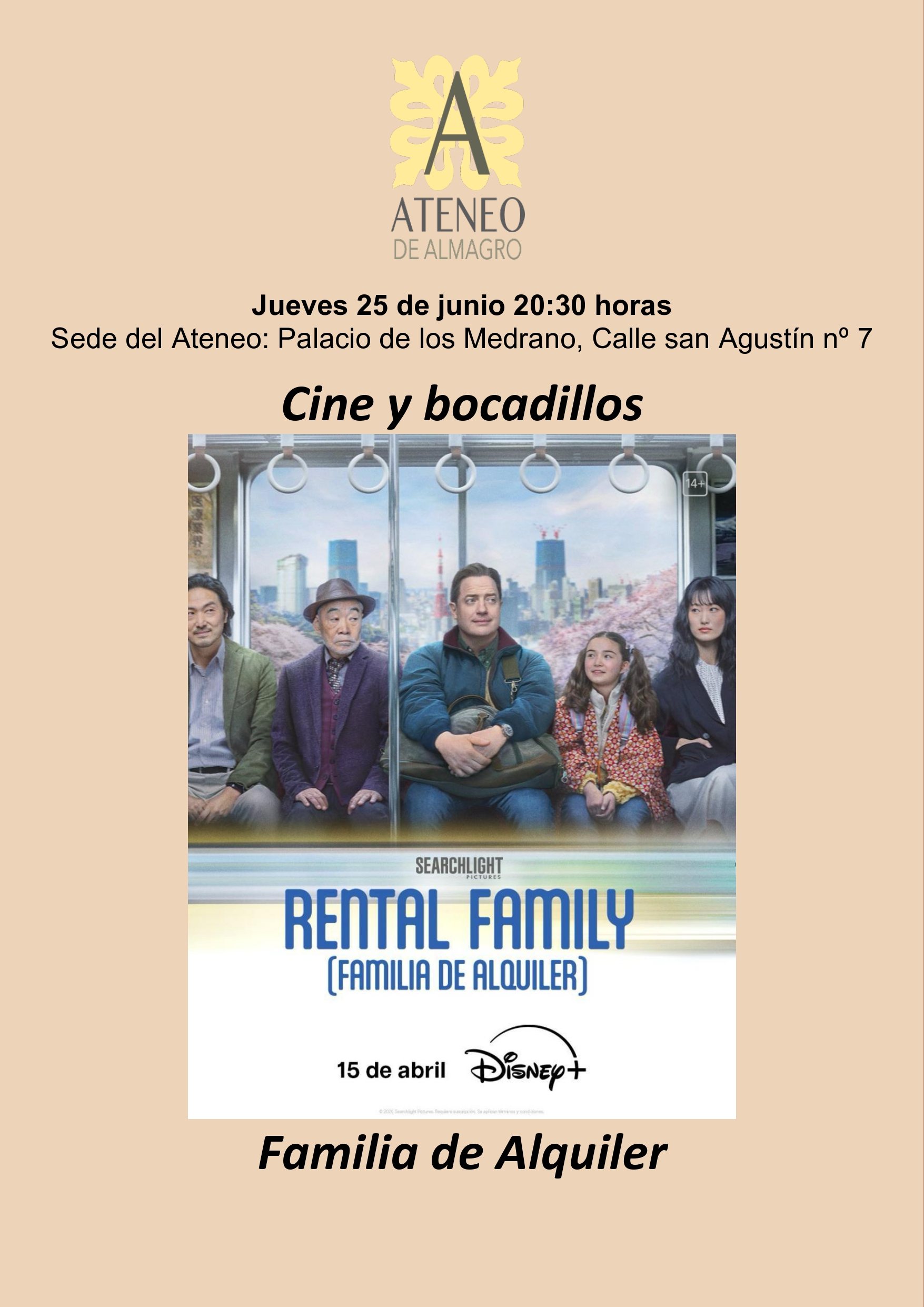 Cine y Bocadillos - Familia de Alquiler @ Ateneo de Almagro