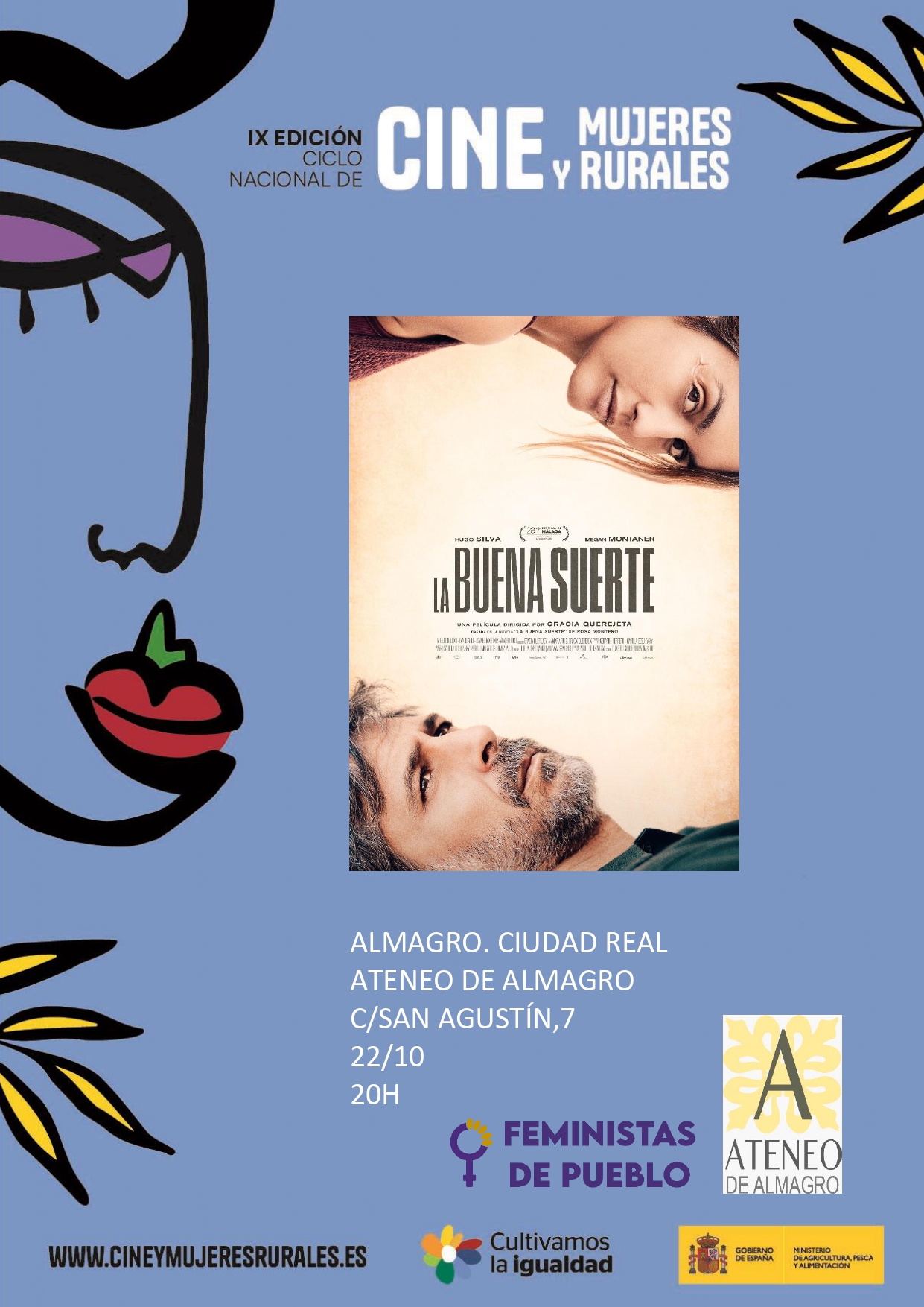IX EDICION CICLO NACIONAL: Cine y Mujeres Rurales . - Proyección de la película: LA BUENA SUERTE @ Ateneo de Almagro