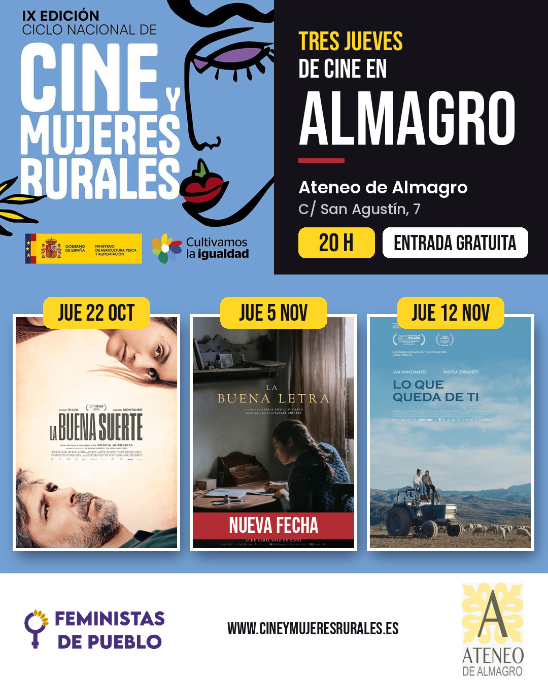 Cine y mujeres rurales: La buena letra @ Ateneo de Almagro