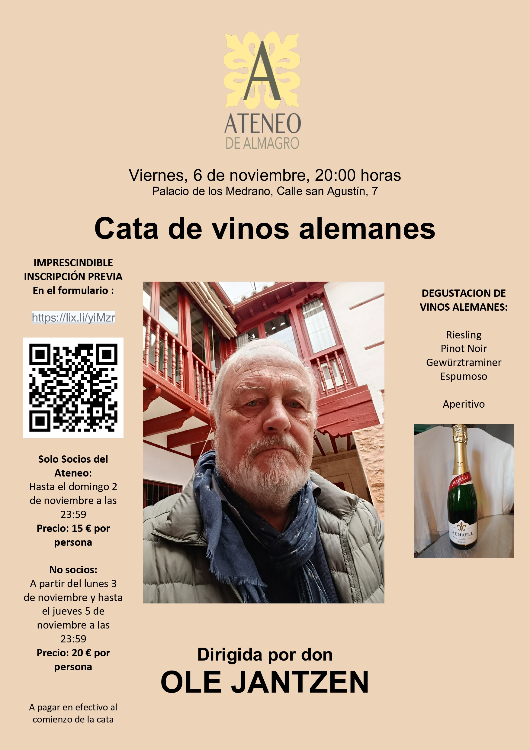 Cata de vinos alemanes presentada por Ole Jantzen @ Ateneo de Almagro